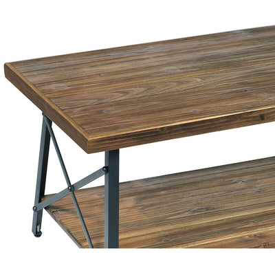 Emerald Home Chandler 45 Inch Long Rustic Coffee Table, Natural Fir (Open Box)