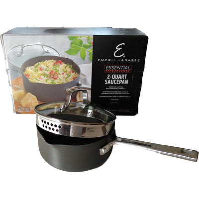 Emeril Lagasse Nonstick 2 Quart Cooking Sauce Pan with Pour Spout Lid (Open Box)