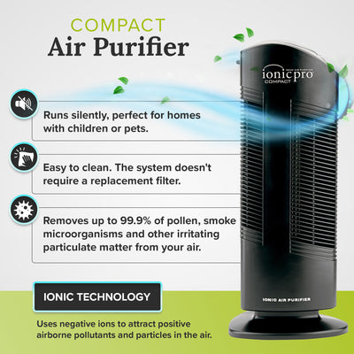 ENVION CA200 Ionic Pro Medium Room Silent Compact Tower Air Purifier (Used) - VMInnovations