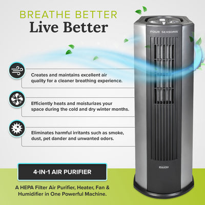 Envion 4 Seasons Large Room 4 in 1 Air Purifier, Heater, Fan & Humidifier (Used)
