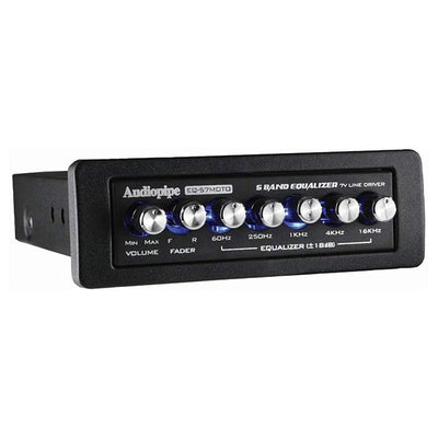 AudioPipe 5 Band 7V Line Driver Car Audio Graphic Equalizer, Black (Open Box)