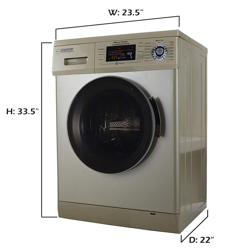 Equator Super Combination Vent/Ventless Home Washing Machine Dryer Unit, Gold