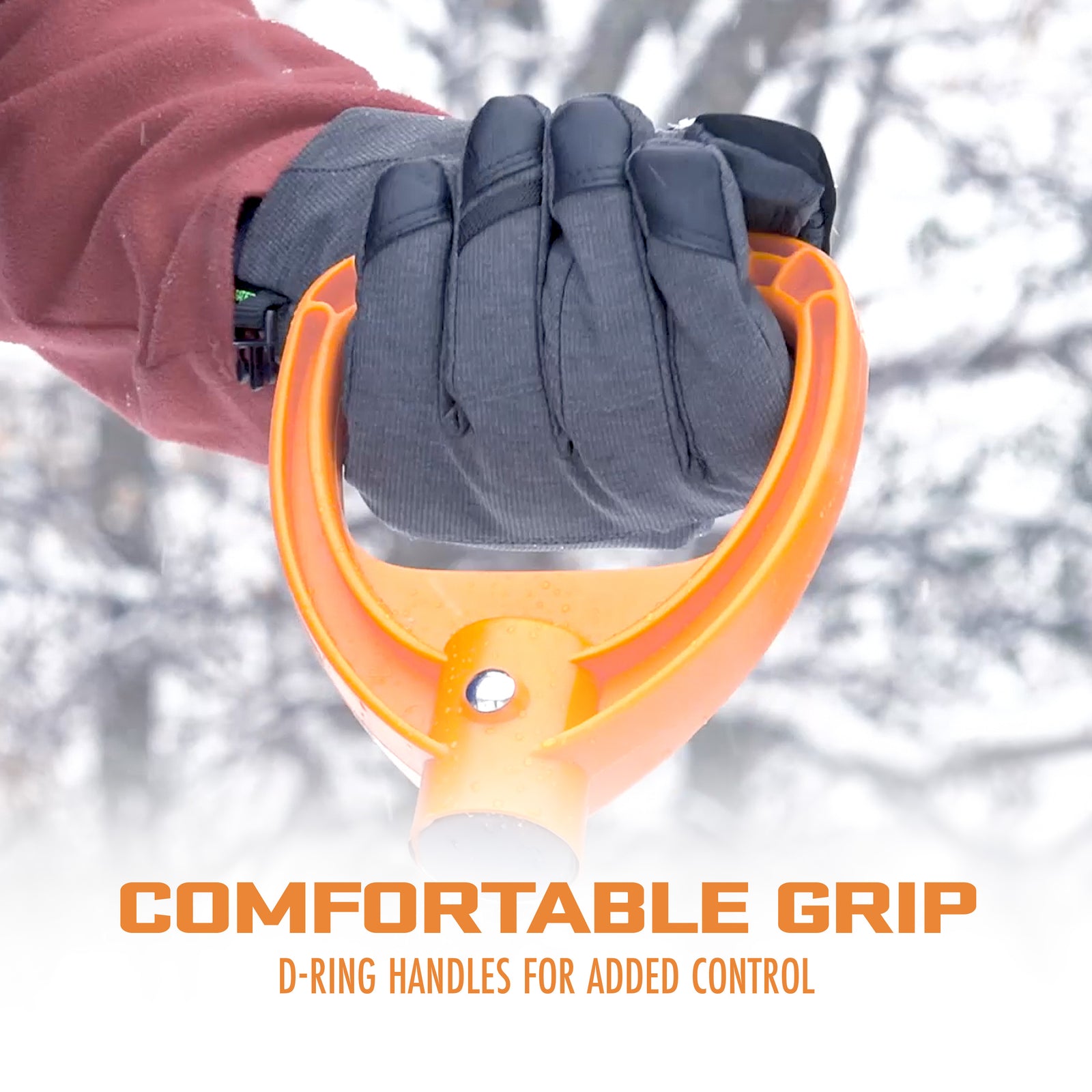 ErgieShovel 18” Steel Snow Shovel, 34.5, Push Scoop Combination, Orange (Used) - VMInnovations