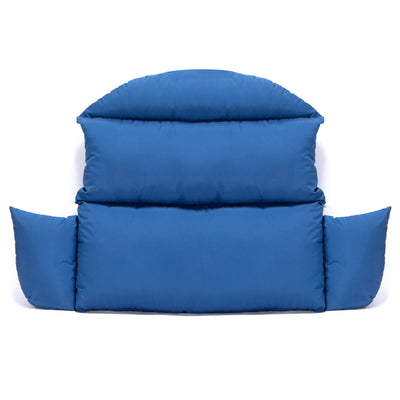 LeisureMod All Weather 2 Person Outdoor Padded Hanging Egg Chair Cushion, Blue
