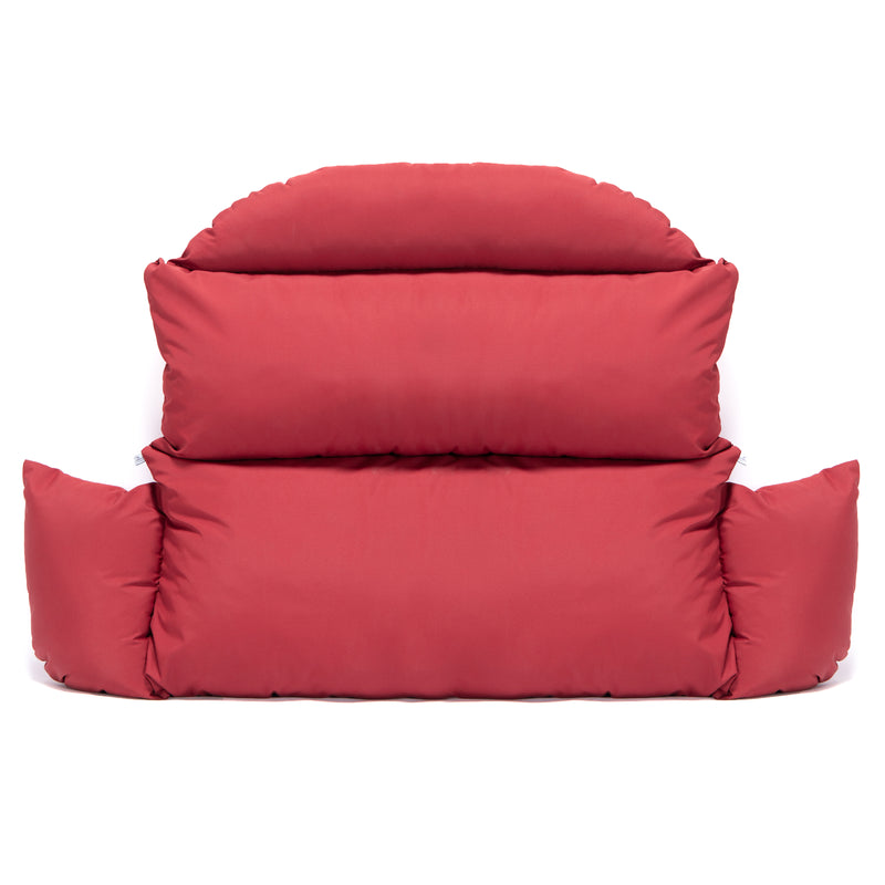 LeisureMod All Weather 2 Person Outdoor Padded Hanging Egg Chair Cushion, Red - VMInnovations