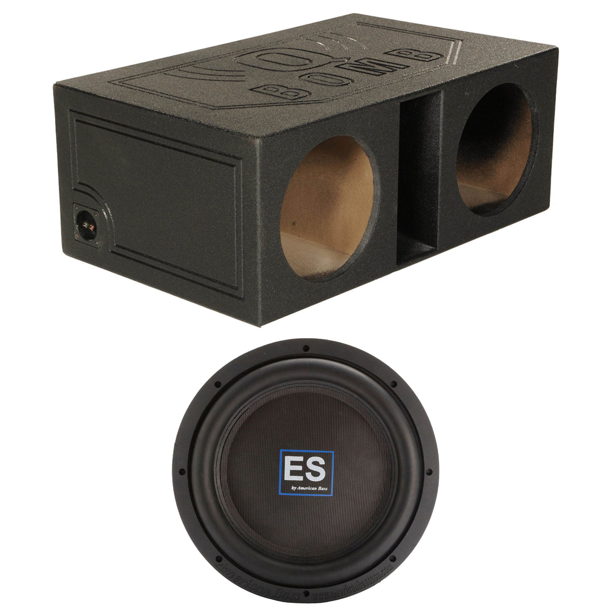 American Bass ES 1244 12 Inch 1500 Watt Subwoofer Speaker with Dual Enclosure Box