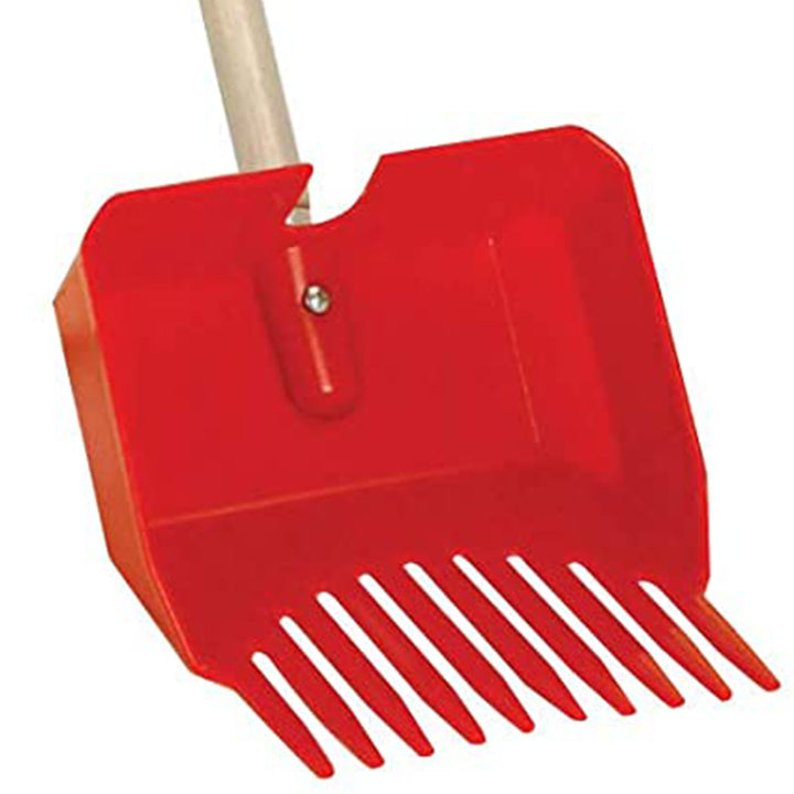 Little Giant Easy Scoop Pet Lodge Pooper Scooper for Dogs w/ Wooden Handle, Red