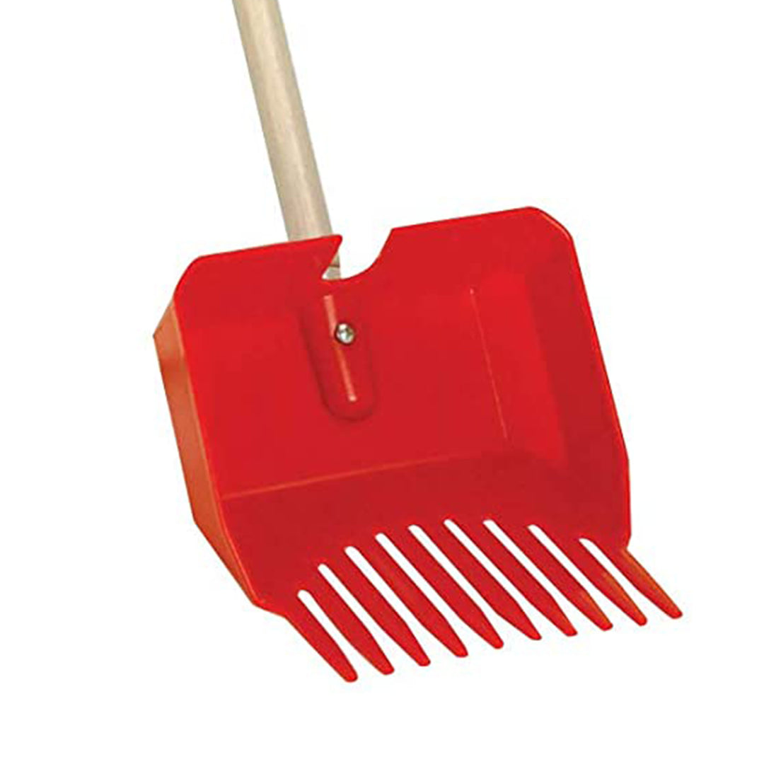 Little Giant Easy Scoop Pet Lodge Pooper Scooper for Dogs w/ Wooden Handle, Red