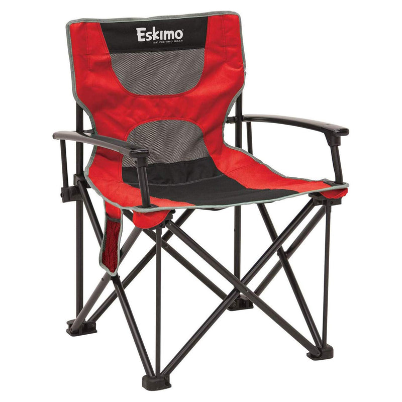 Eskimo 30619 Extra Large Portable Folding Quad Ice Fishing Gear Seat Chair, Red