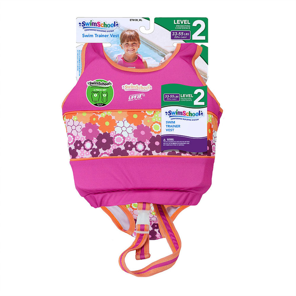 Aqua Leisure SwimSchool 2 to 4 Years 2 Piece Swim Trainer, Pink (Open Box)