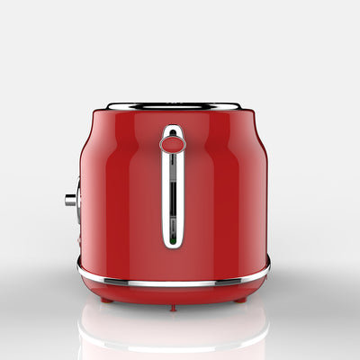 Frigidaire Retro Home Kitchen 2 Slice Toaster Maker with Wide Bread Slots, Red