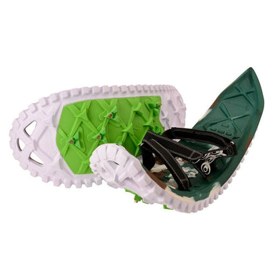Crescent Moon Eva Foam Adult Snowshoes, Camo & KID G Kid's Snowshoes, Volt Green