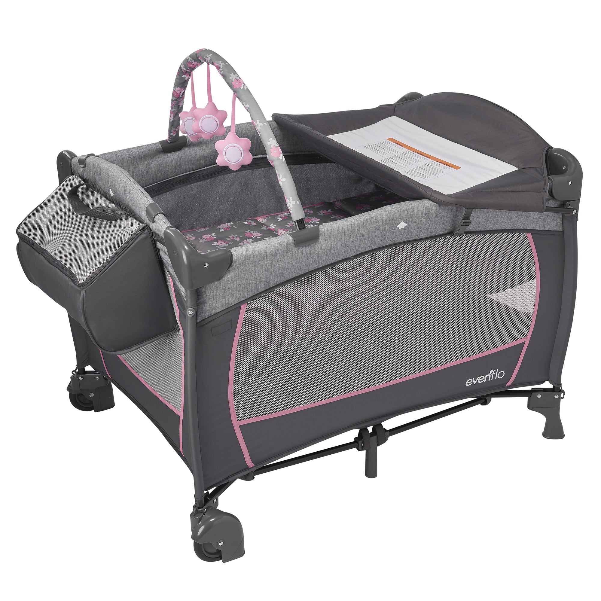 Evenflo Portable 4-in-1 Safe BabySuite DLX Home Infant Playard, Poppy(For Parts)