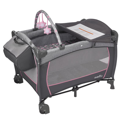 Evenflo Portable 4-in-1 Safe BabySuite DLX Home Infant Playard, Poppy(For Parts)