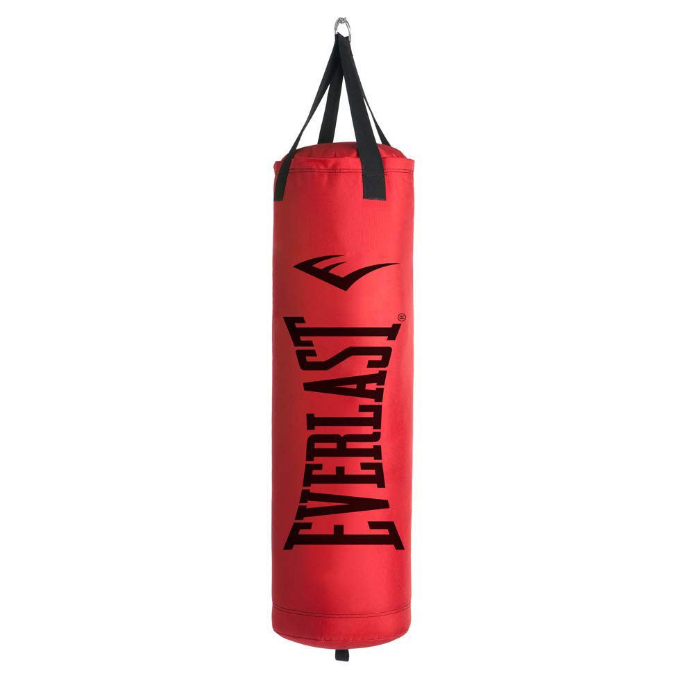 Everlast 80 LB Hanging Polycanvas Heavy Kickboxing Punching Bag, Red (Open Box) - VMInnovations