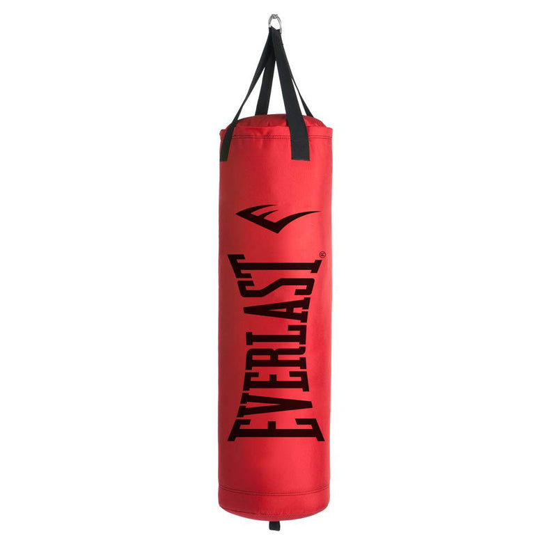 Everlast 80 LB Hanging Nevatear Polycanvas Kickboxing Punching Bag, Red (Used)