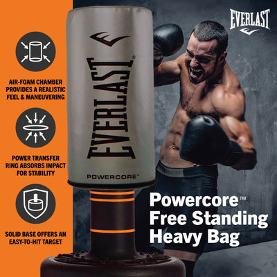 Everlast Powercore Freestanding Indoor Rounded Heavy Duty Fitness Training Bag
