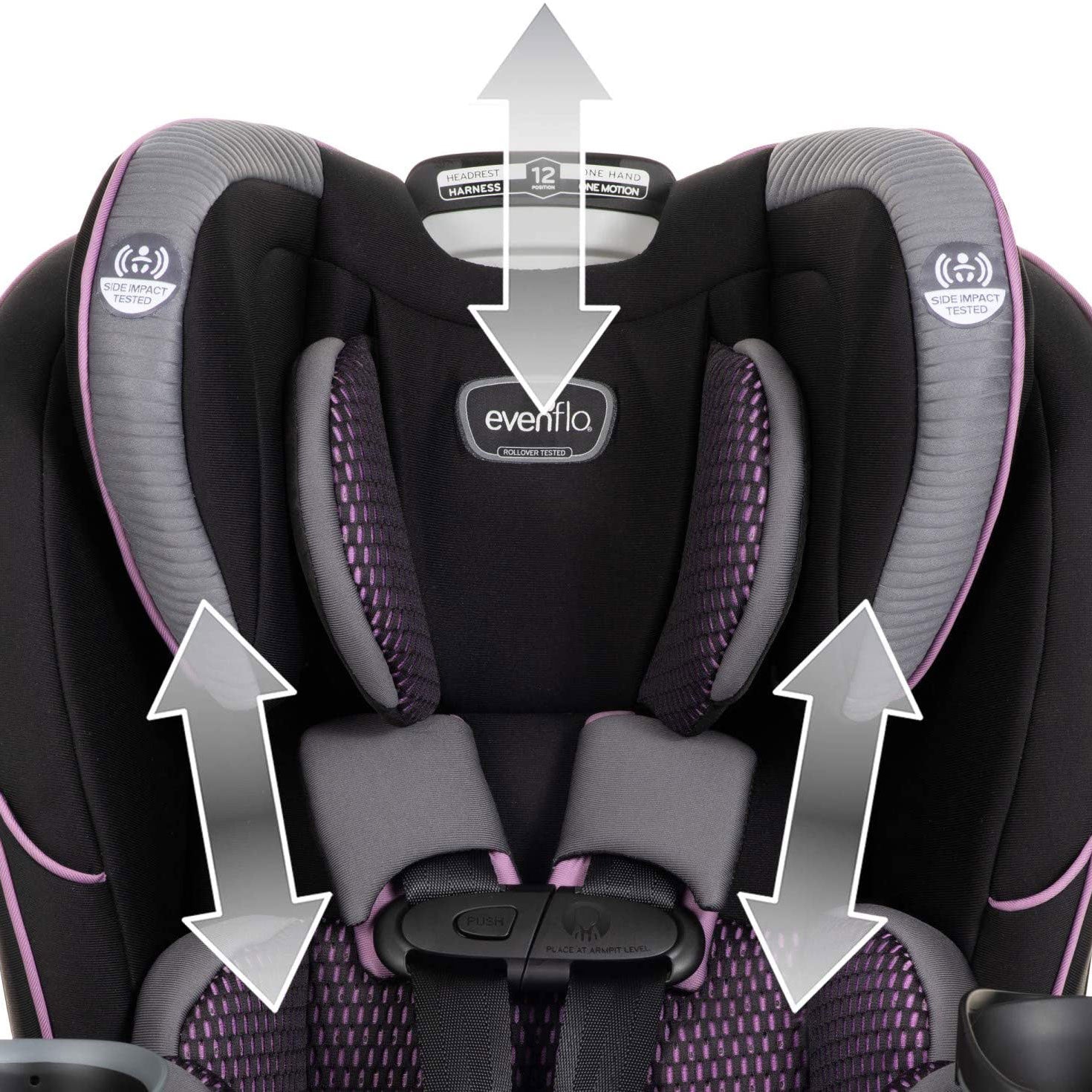 Evenflo EveryFit 4-in-1 Adjustable Convertible 12-Position Headrest Car Seat