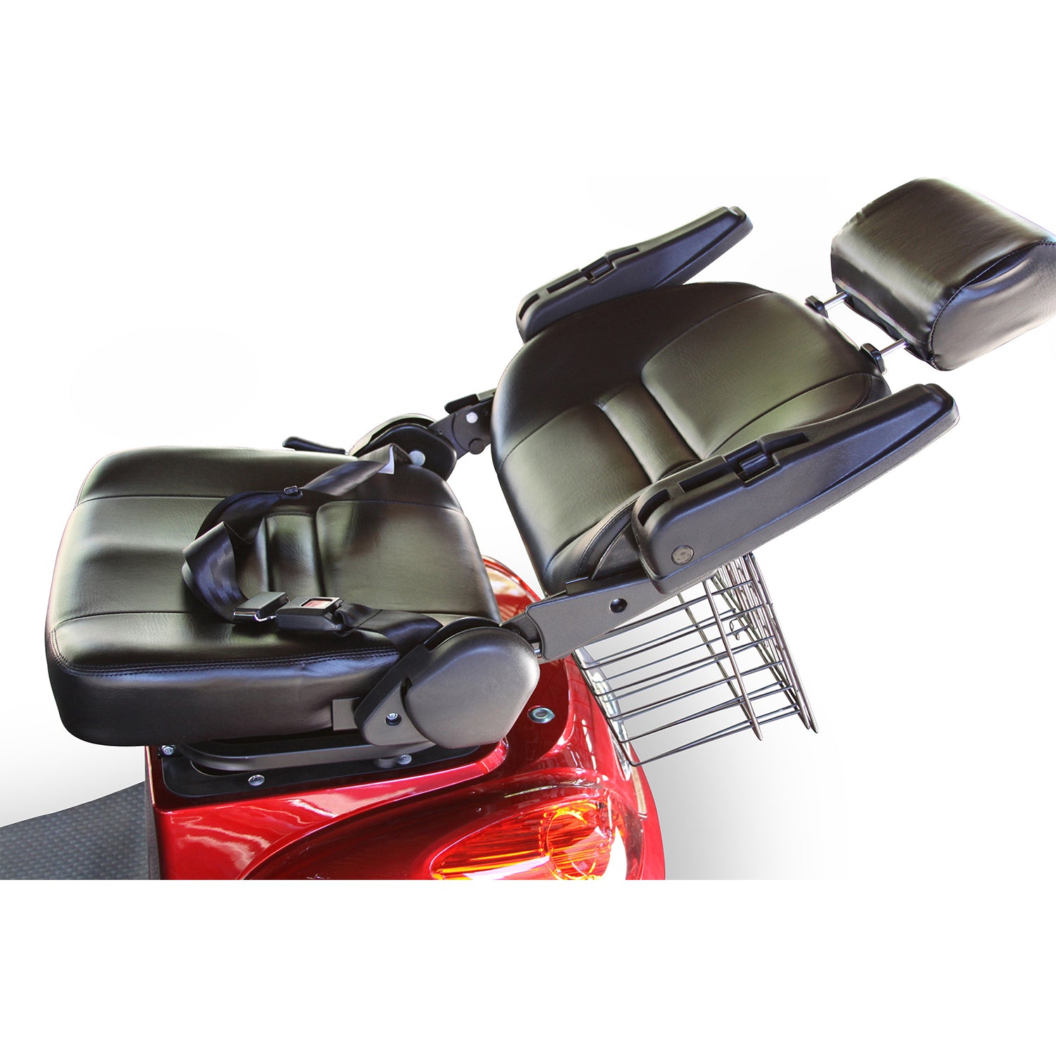 EWheels EW-36 3 Wheeled Wide Body Mobility Scooter w/ Anti Theft Alarm, Red - VMInnovations