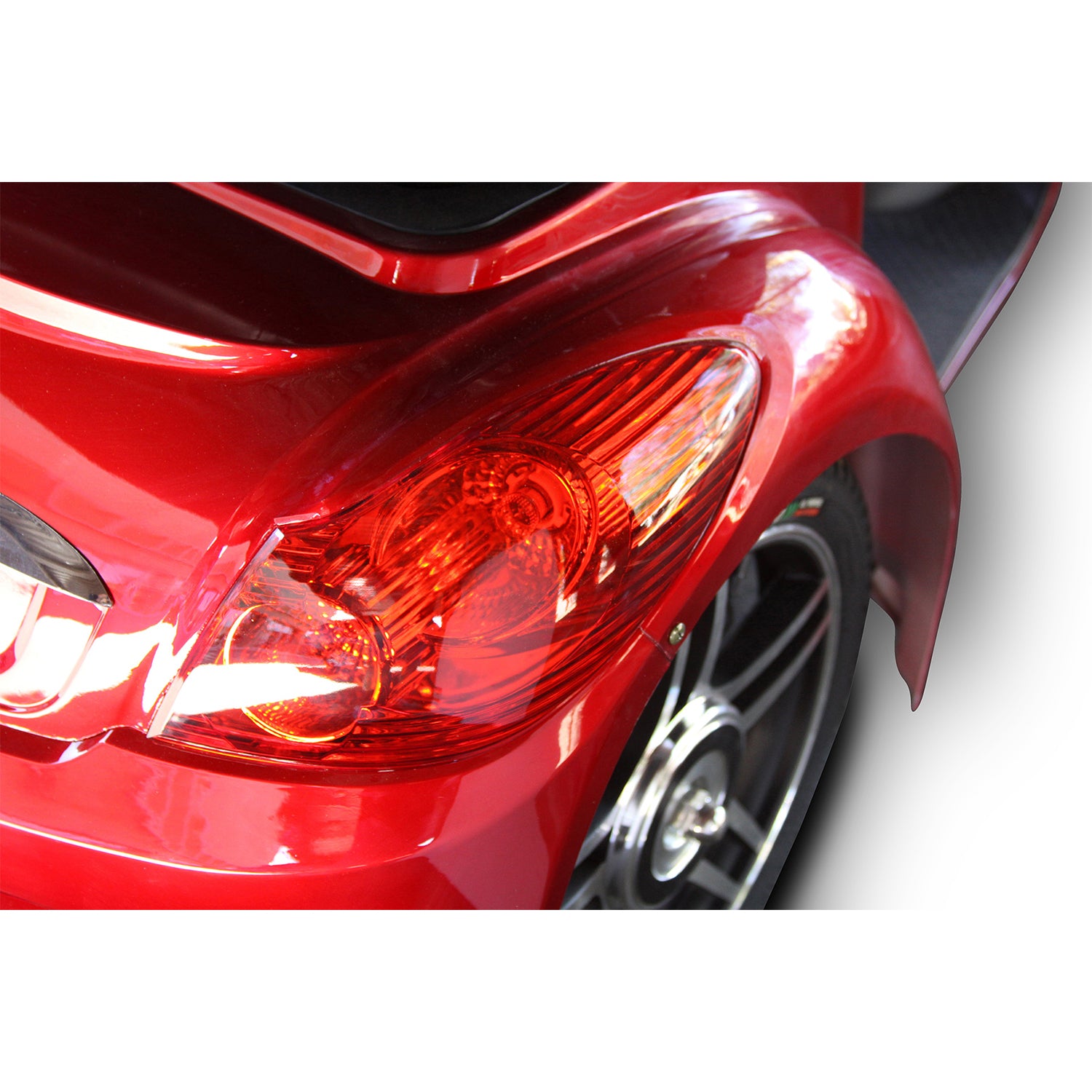 EWheels EW-36 3 Wheeled Wide Body Mobility Scooter w/ Anti Theft Alarm, Red - VMInnovations