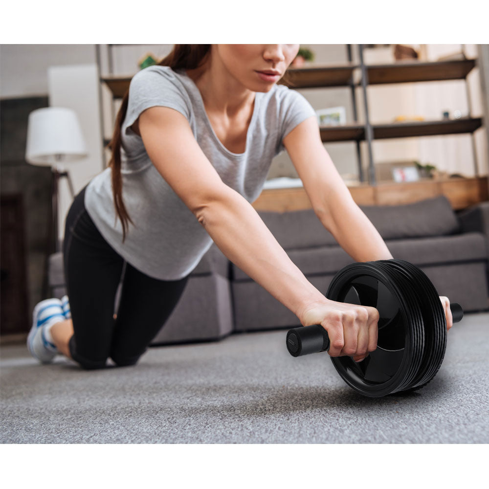 HolaHatha Exercise Fitness Ab Core Toner Workout Double Ab Roller Wheel (Used) - VMInnovations
