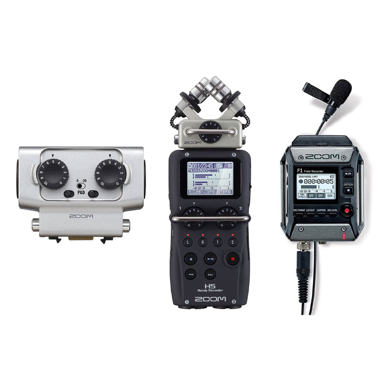 Zoom H5 Digital Audio Recorder Set with F1 Microphone and EXH6 Input Capsule
