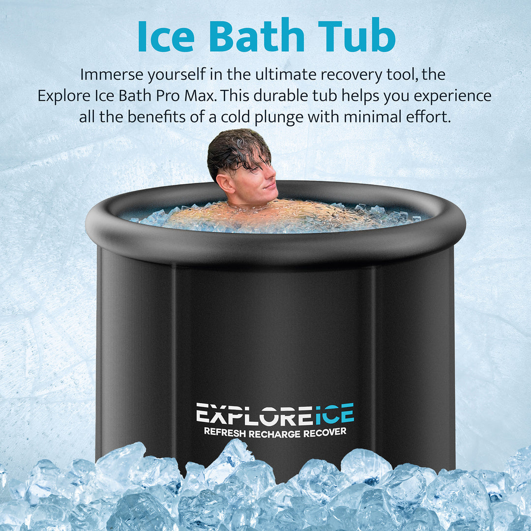 Explore Ice Bath Pro Max Extra Large Outdoor Athlete Cold Plunge Bath Tub, Black