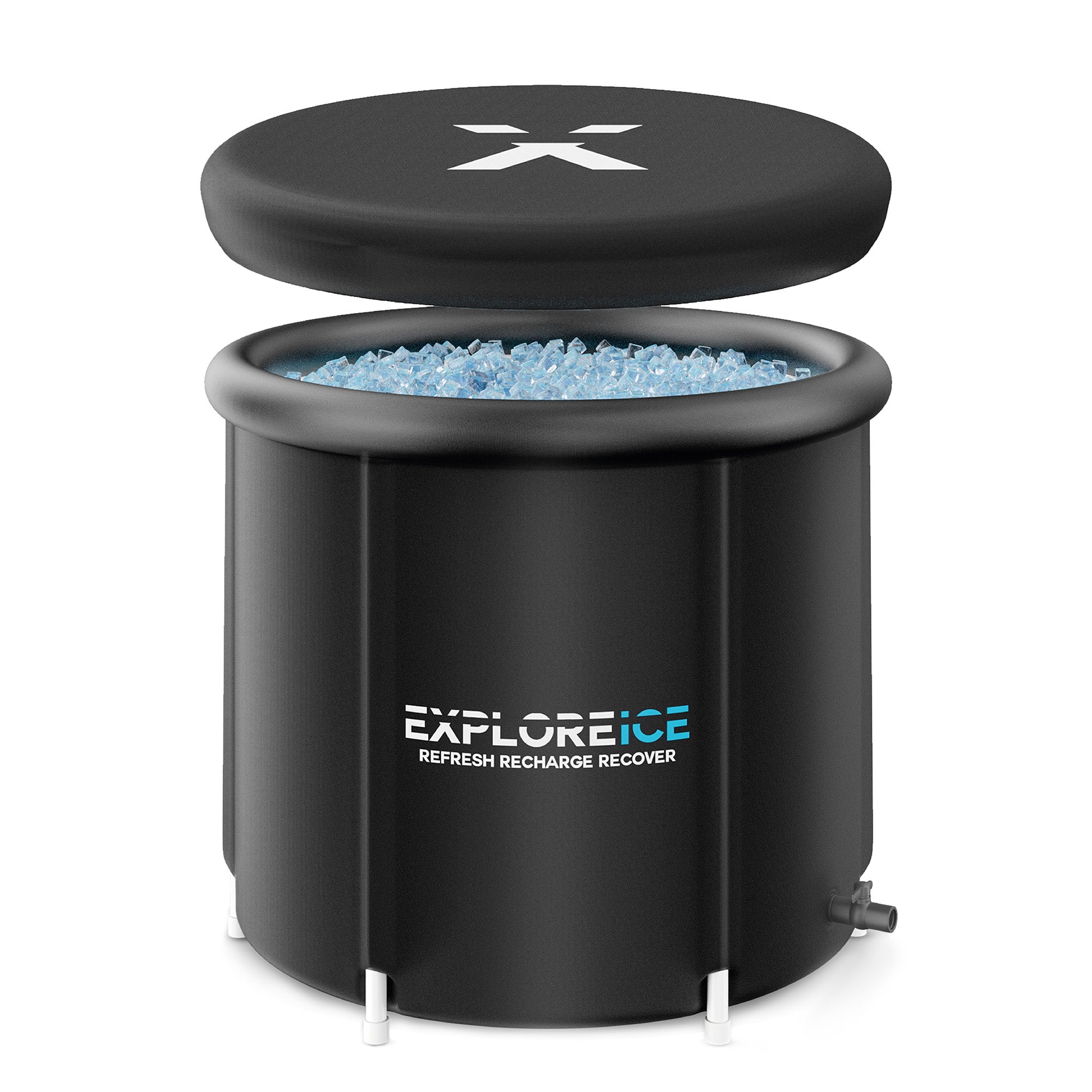 Explore Ice Bath Pro Max XL Outdoor Athlete Cold Plunge Bath Tub, Black (Used)
