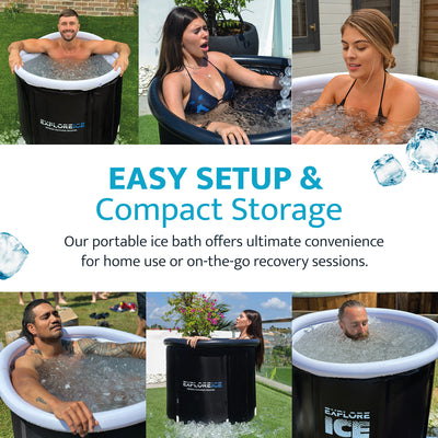 Explore Ice Bath Pro Max XL Athlete Cold Plunge Bath Tub, Black (Open Box)