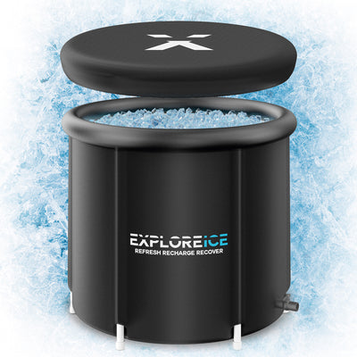 Explore Ice Bath Pro Max XL Athlete Cold Plunge Bath Tub, Black (Open Box)