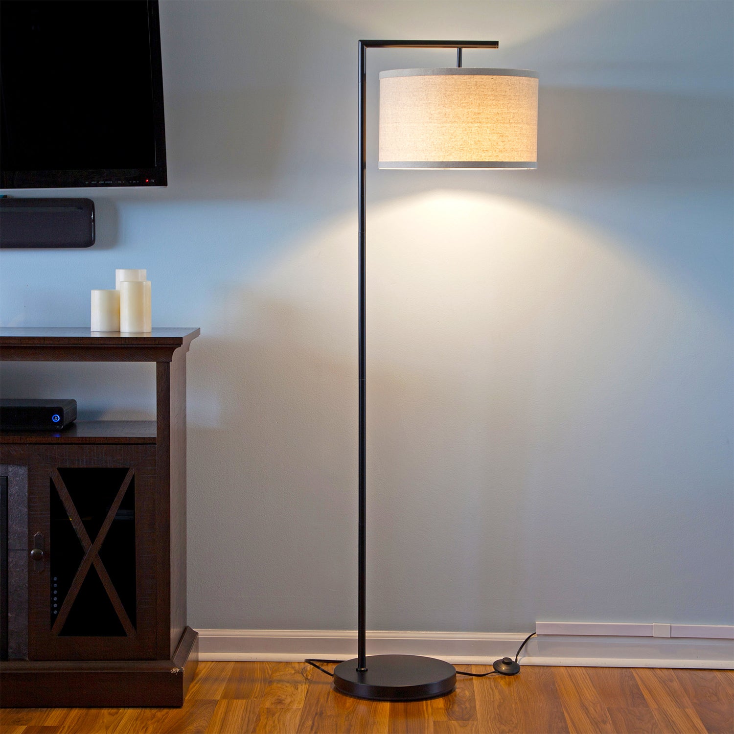 Brightech Montage Drum Shade Standing Floor LED Smart Lamp Shade (Open Box)