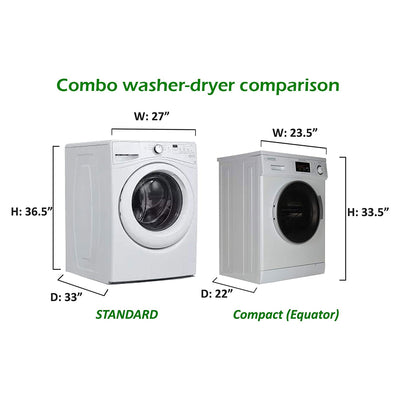 Equator Super Combination Vent/Ventless Home Washing Machine Dryer Unit, Black