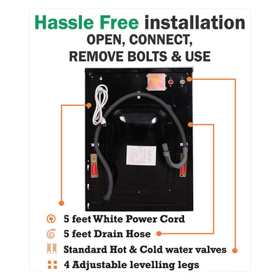 Equator Super Combination Vent/Ventless Home Washing Machine Dryer Unit, Black