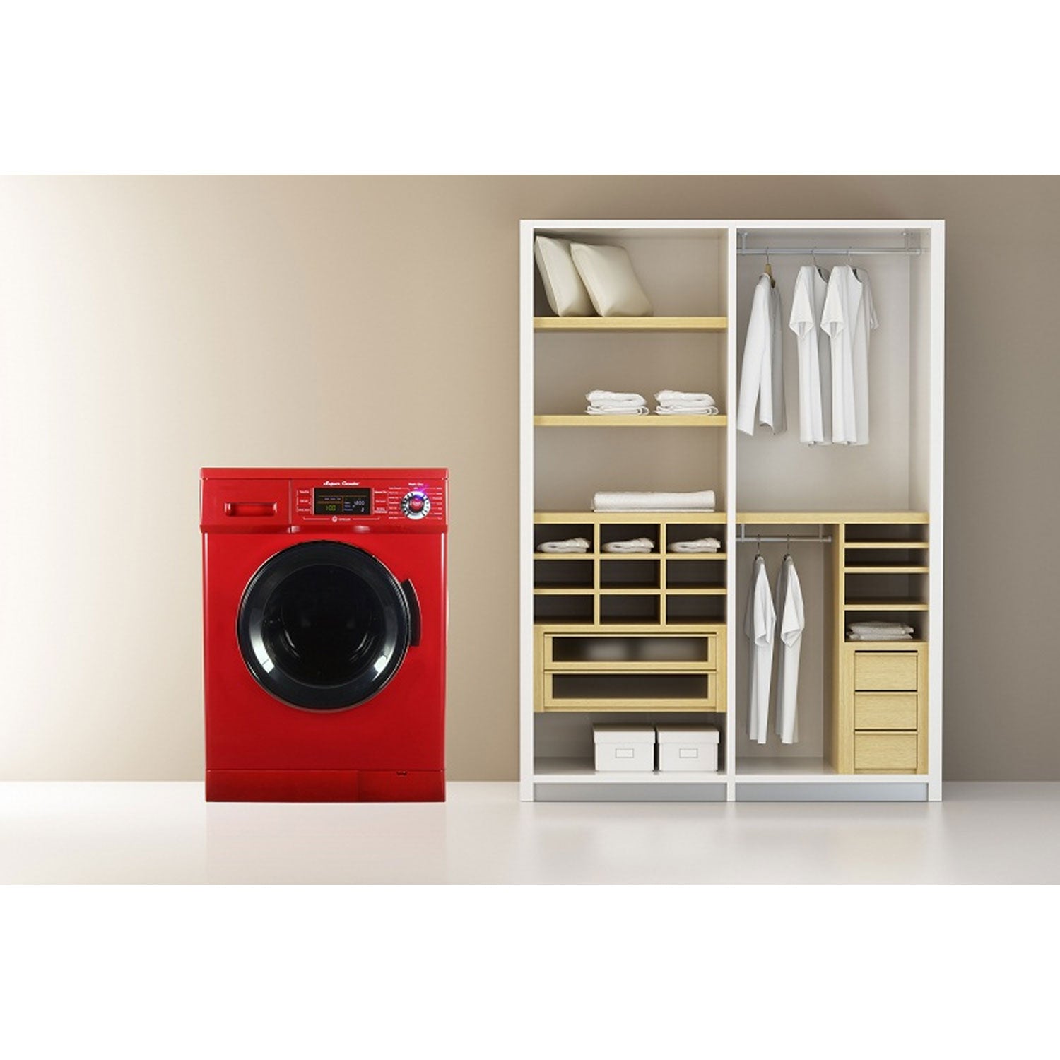 Equator Combination Ventless Home Washer Dryer Unit, Merlot Red (For Parts)