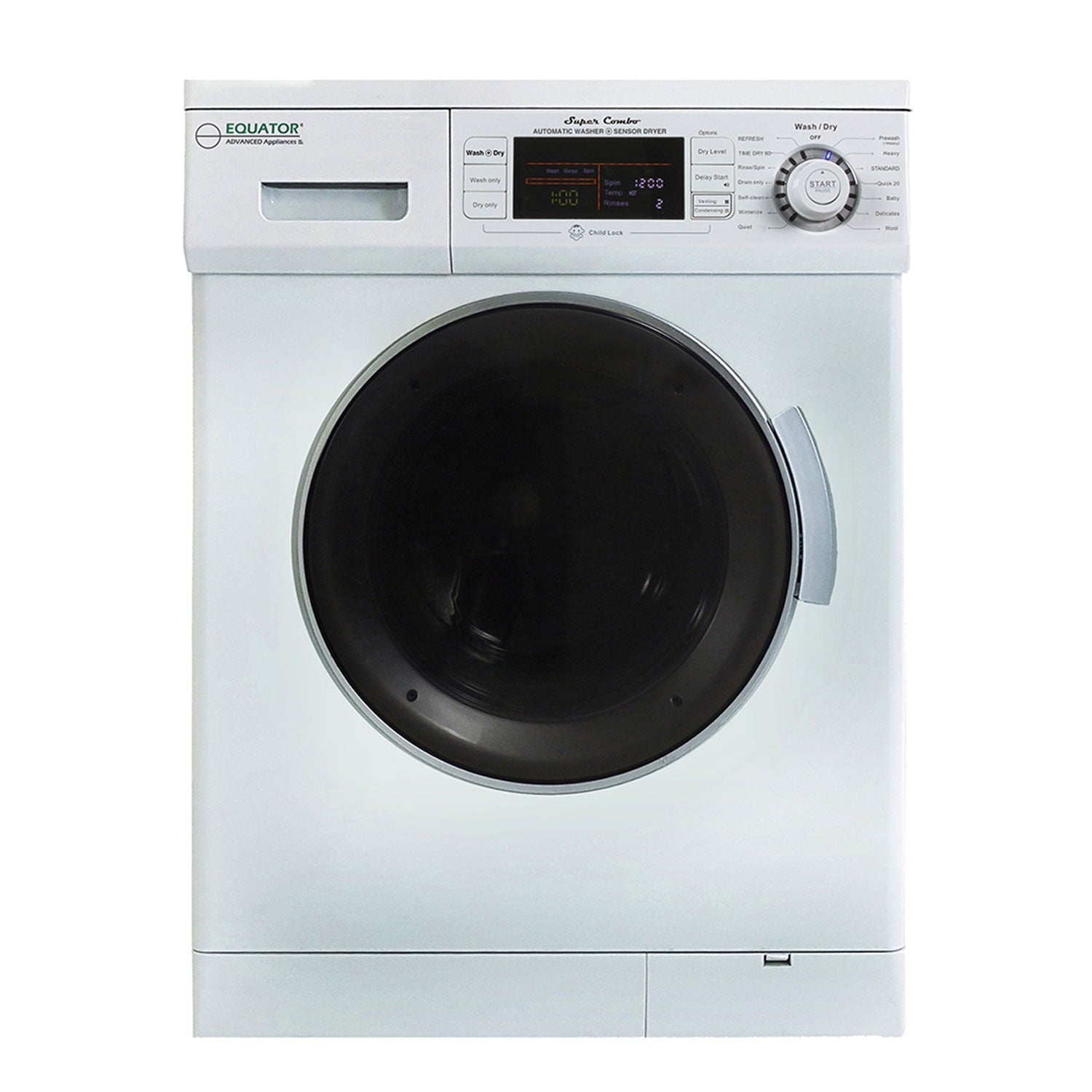 Equator Super Combination Vent/Ventless Home Washing Machine Dryer Unit, White