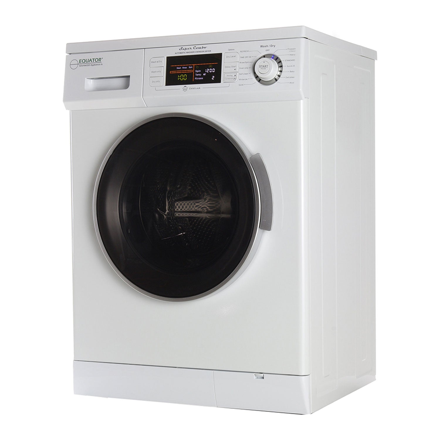 Equator Super Combination Vent/Ventless Home Washing Machine Dryer Unit, White