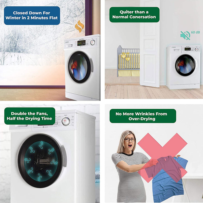 Equator Super Combination Vent/Ventless Home Washing Machine Dryer Unit, White