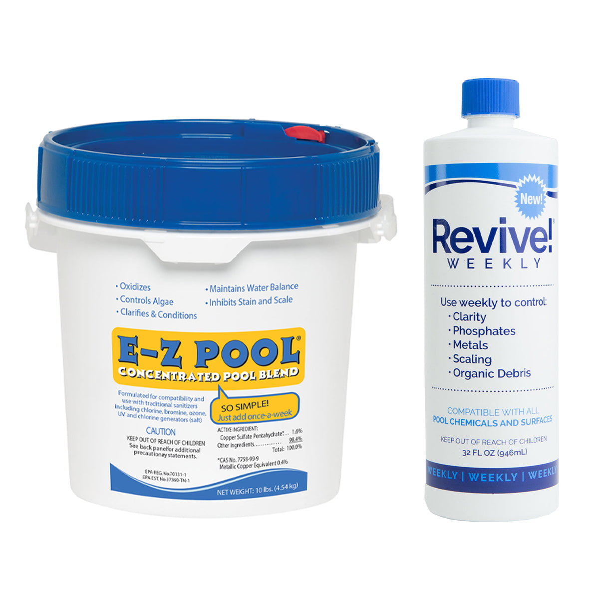 E-Z Pool All in 1 Care Solution Blend & API Revive! Water Clarifier Treatment