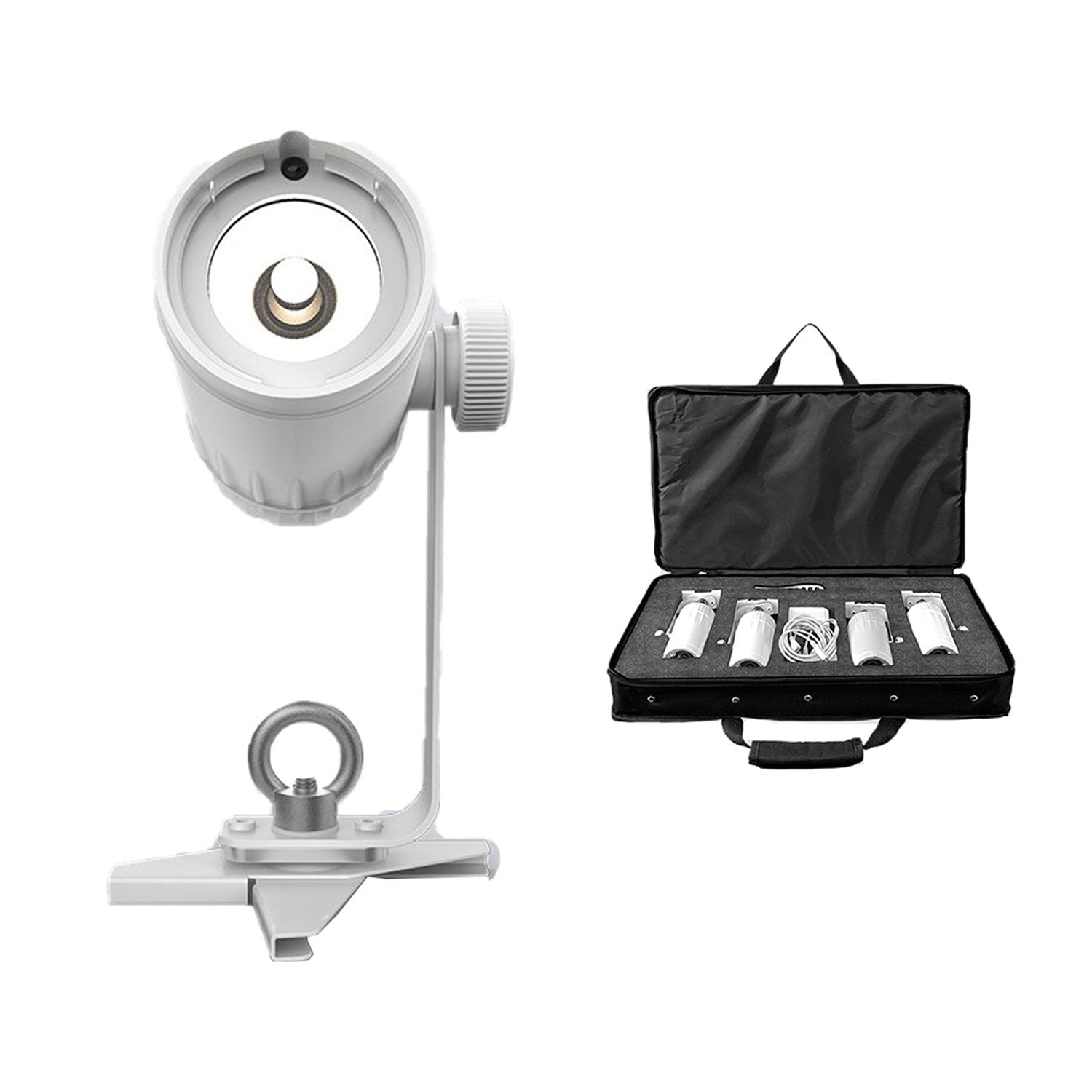 Chauvet DJ EZ Pin 4 Pack Spot Stage Lighting + Fog Machine + Fog Smoke Juice - VMInnovations