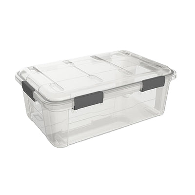 Ezy Storage Weather Proof IP65 8 Gallon Plastic Storage Bin Box w/ Lid (6 Pack)