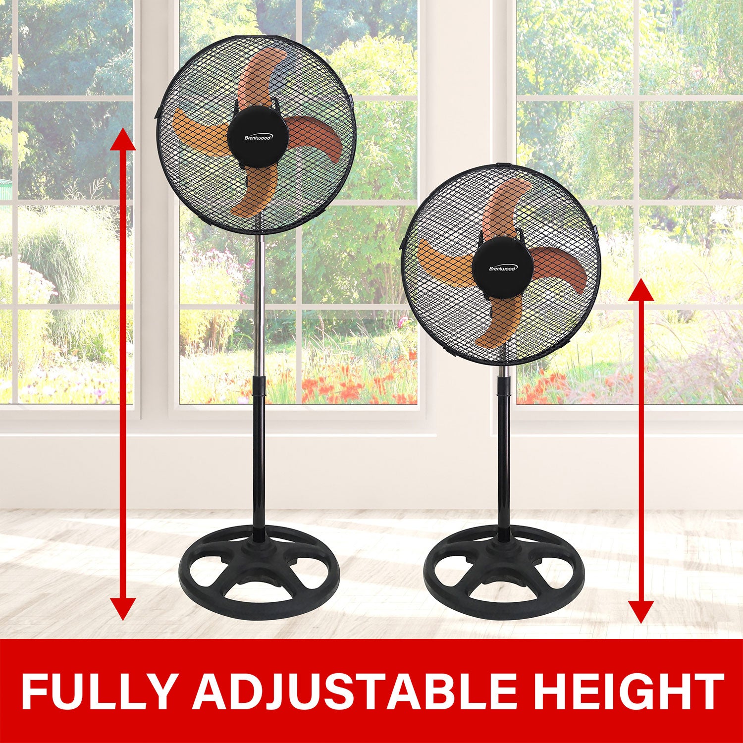 Brentwood 3 Speed Whisper Quiet Oscillating Adjustable Stand Fan (For Parts) - VMInnovations
