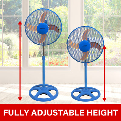 Brentwood 3 Speed Oscillating 12 Inch Adjustable Stand Fan, Blue (Used) - VMInnovations