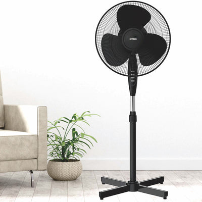 Optimus 21" 3 Speed Adjustable Oscillating Pedestal Floor Fan, Black (Open Box) - VMInnovations