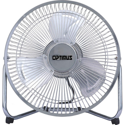 Optimus Heavy Duty Aluminum 9 In 2 Speed Industrial Grade Fan, Chrome (Open Box)