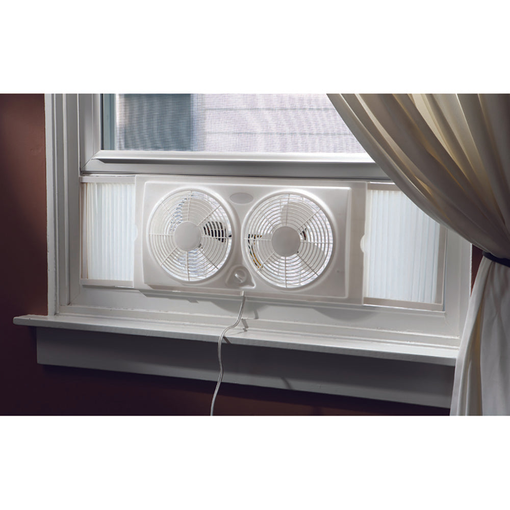 Optimus 2 Speed Versatile 7 Inch Cool Air Home Twin Window Fan (Open Box) - VMInnovations