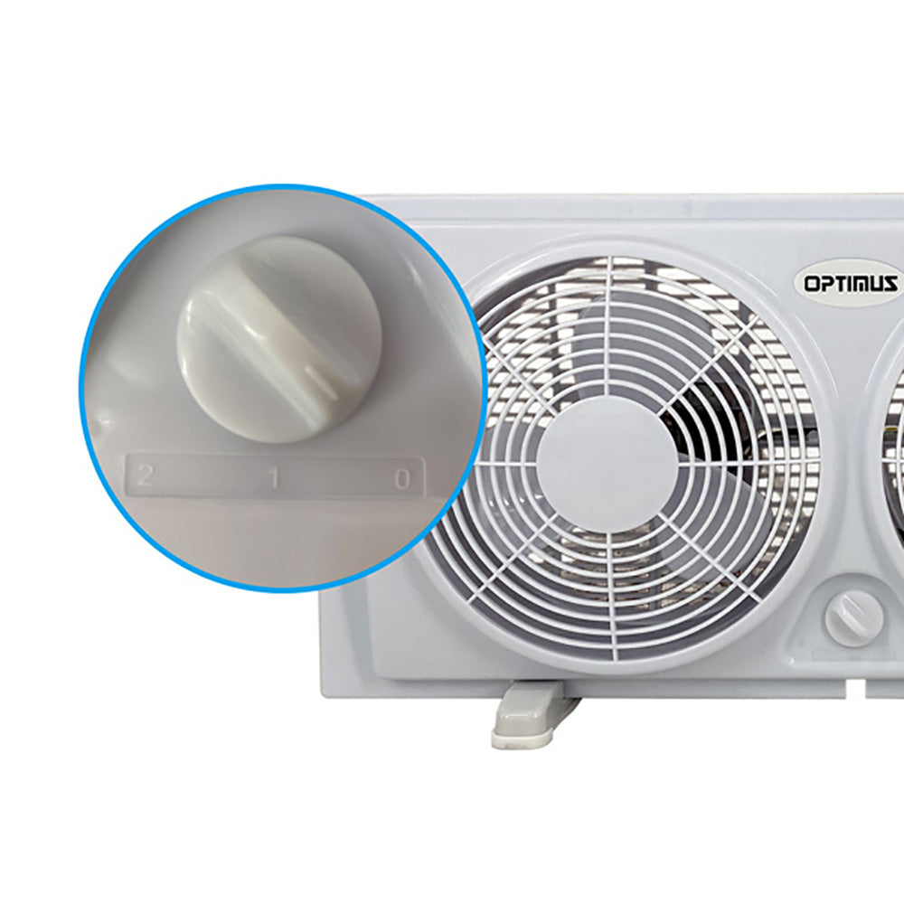 Optimus F-5280 Powerful 2 Speed 7 Inch Cool Air Home Twin Window Fan (Used)