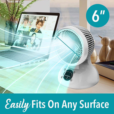 Brentwood 6 Inch 3 Speed Oscillating Remote Control Desktop Fan, White(Open Box) - VMInnovations