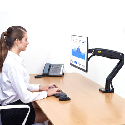 North Bayou Desk Mount Full Motion Swivel Adjustable Height Monitor Arm, Black