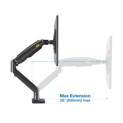 North Bayou Desk Mount Full Motion Swivel Adjustable Height Monitor Arm, Black