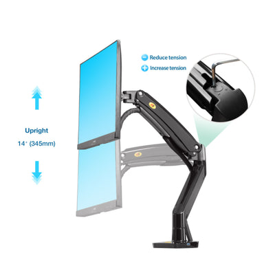 North Bayou Desk Mount Full Motion Swivel Adjustable Height Monitor Arm, Black